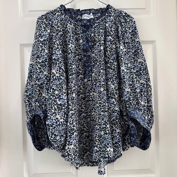 Apiece Apart Everlasting Blouse in Floral Navy - Picture 2 of 13